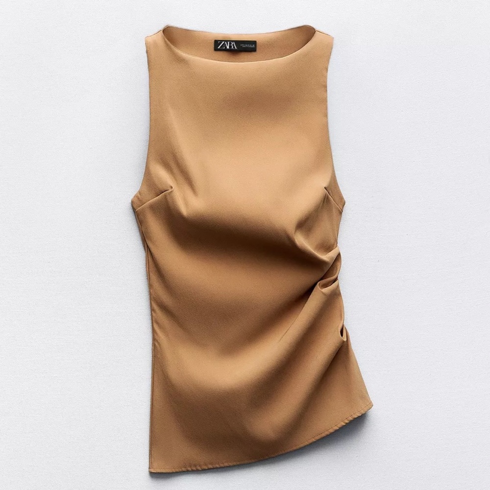 Zara Camel Sleeveless Tank Top